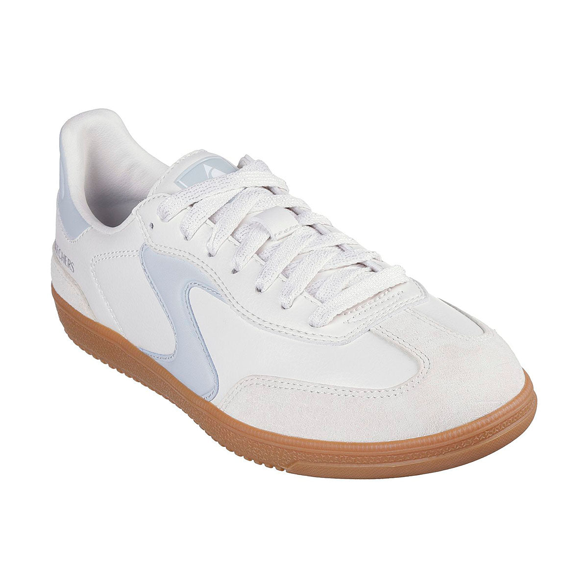 TENIS SKECHERS HOTSHOT KICKOFF PARA DAMA COLOR BEIGE AZUL
