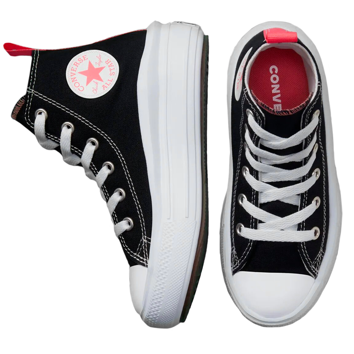TENIS CONVERSE MOVE PLATAFORMA PARA NIÑA COLOR NEGRO CORAL