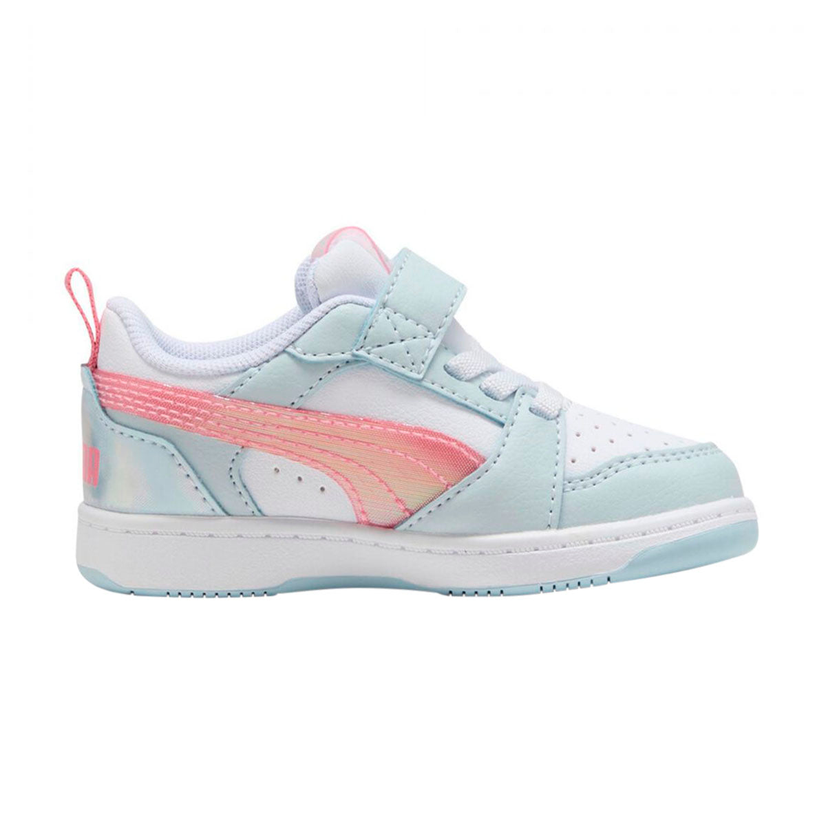 TENIS PUMA REBOUND V6 INFANTIL COLOR BLANCO AZUL ROSA