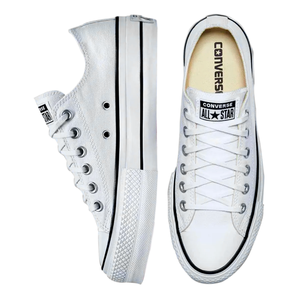 TENIS CONVERSE DE PLATAFORMA PARA DAMA COLOR BLANCO LONA