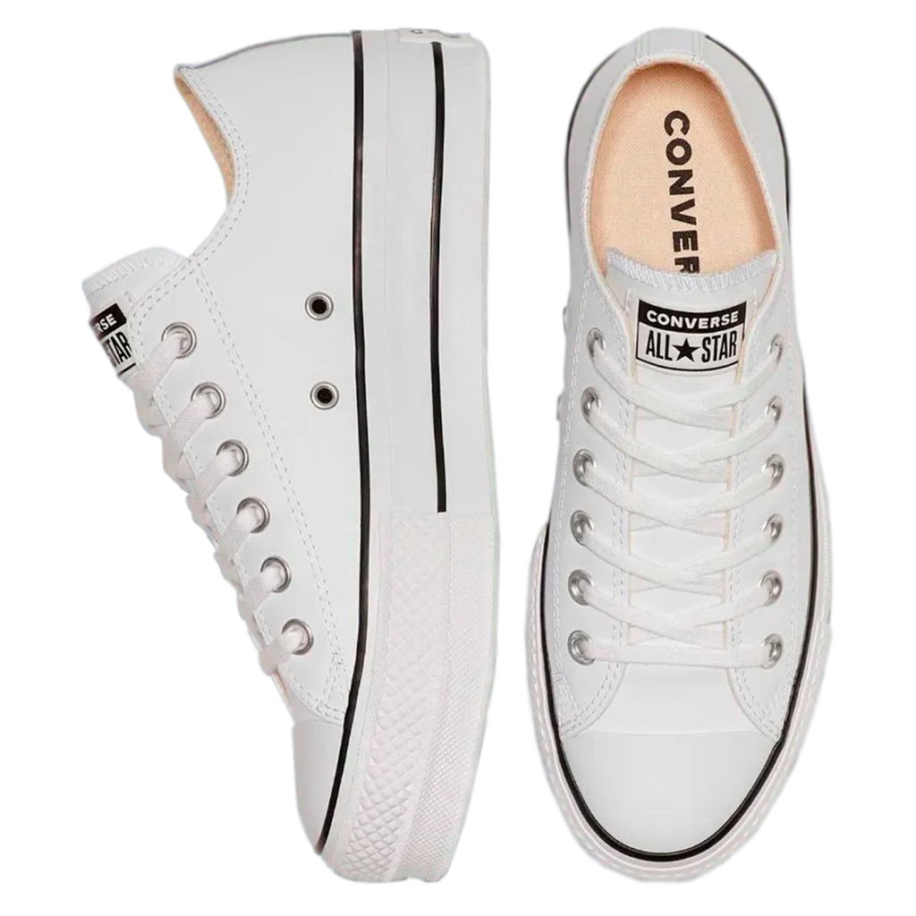 TENIS CONVERSE DE PLATAFORMA PARA DAMA COLOR BLANCO PIEL