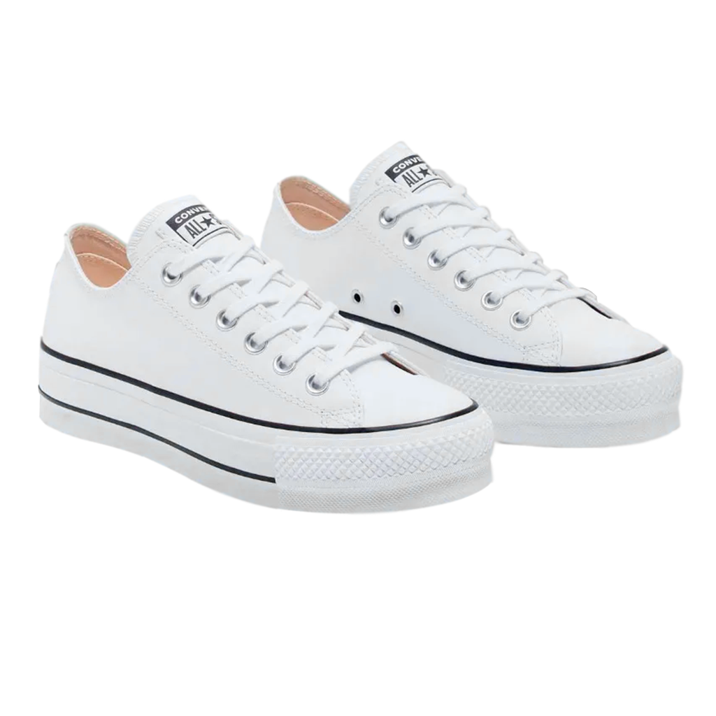TENIS CONVERSE DE PLATAFORMA PARA DAMA COLOR BLANCO PIEL