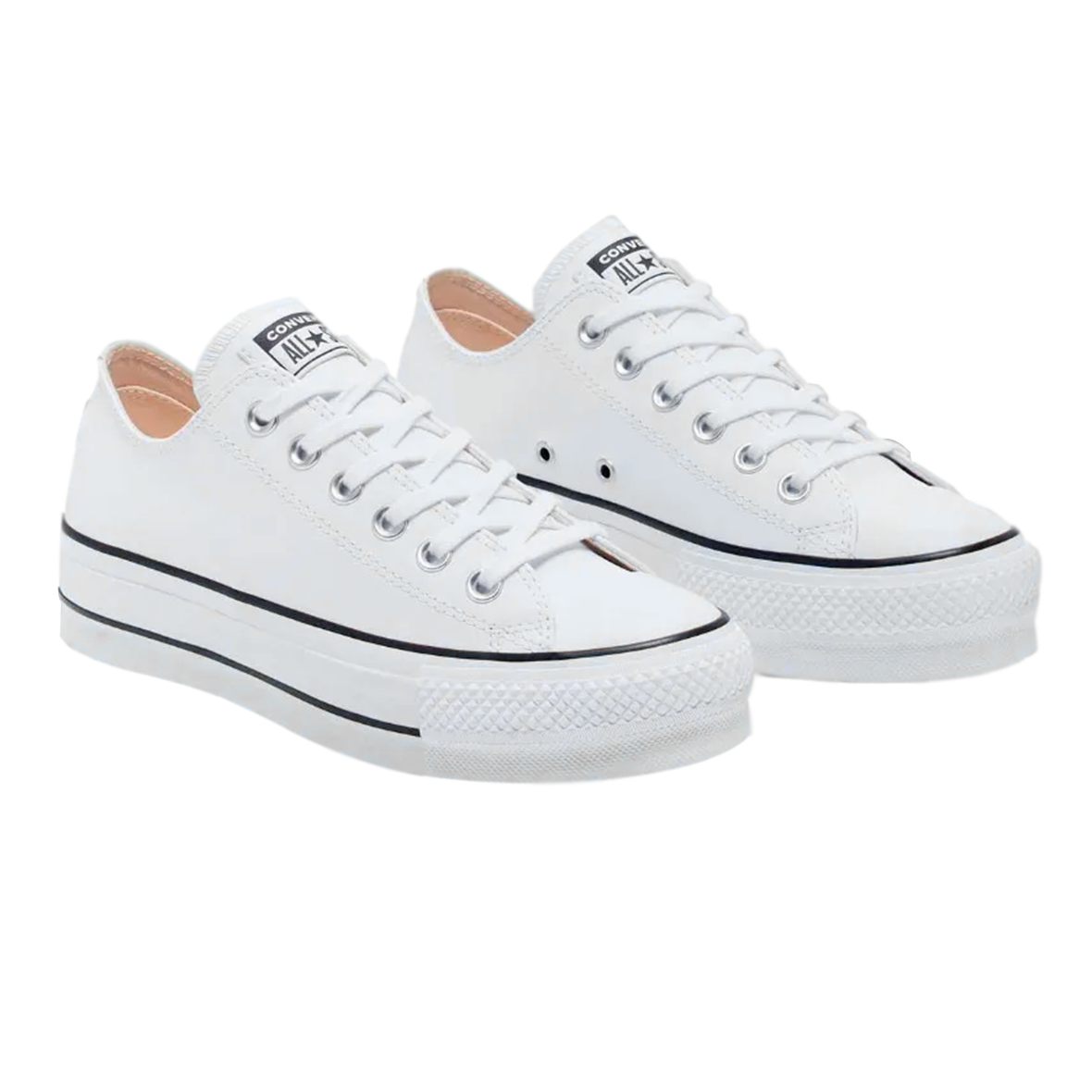 TENIS CONVERSE DE PLATAFORMA PARA DAMA COLOR BLANCO PIEL