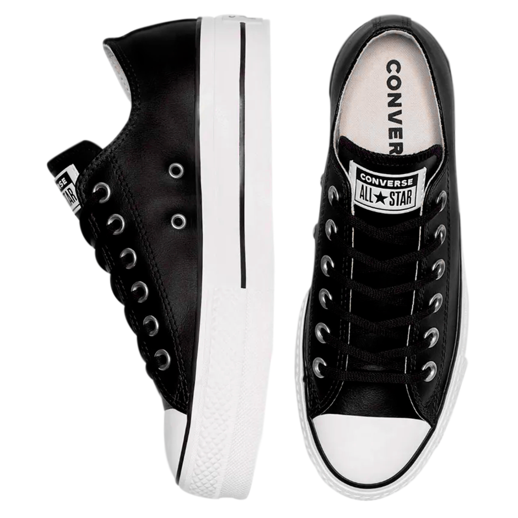 TENIS CONVERSE ALL STAR DE PLATAFORMA PARA DAMA NEGRO PIEL