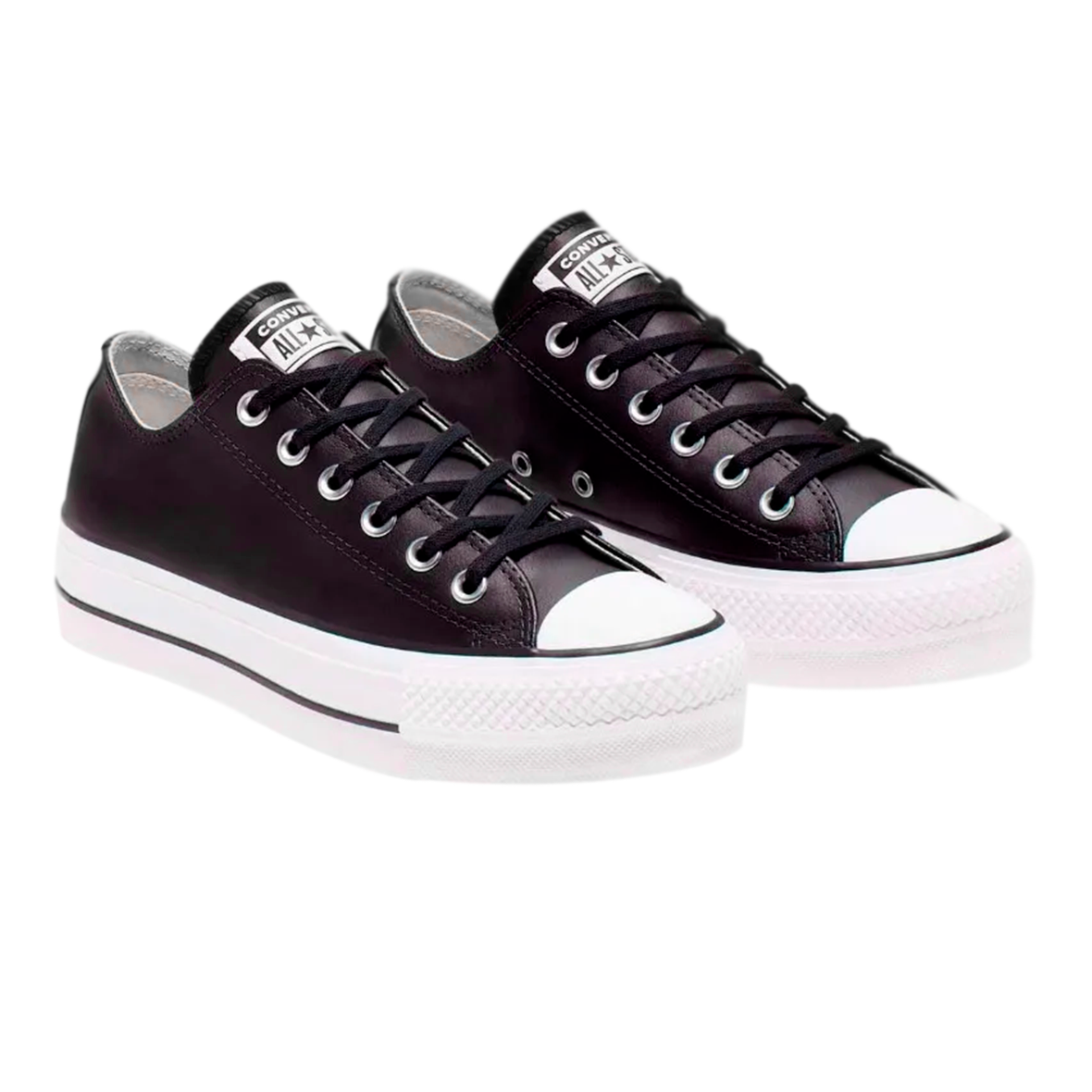 TENIS CONVERSE ALL STAR DE PLATAFORMA PARA DAMA NEGRO PIEL
