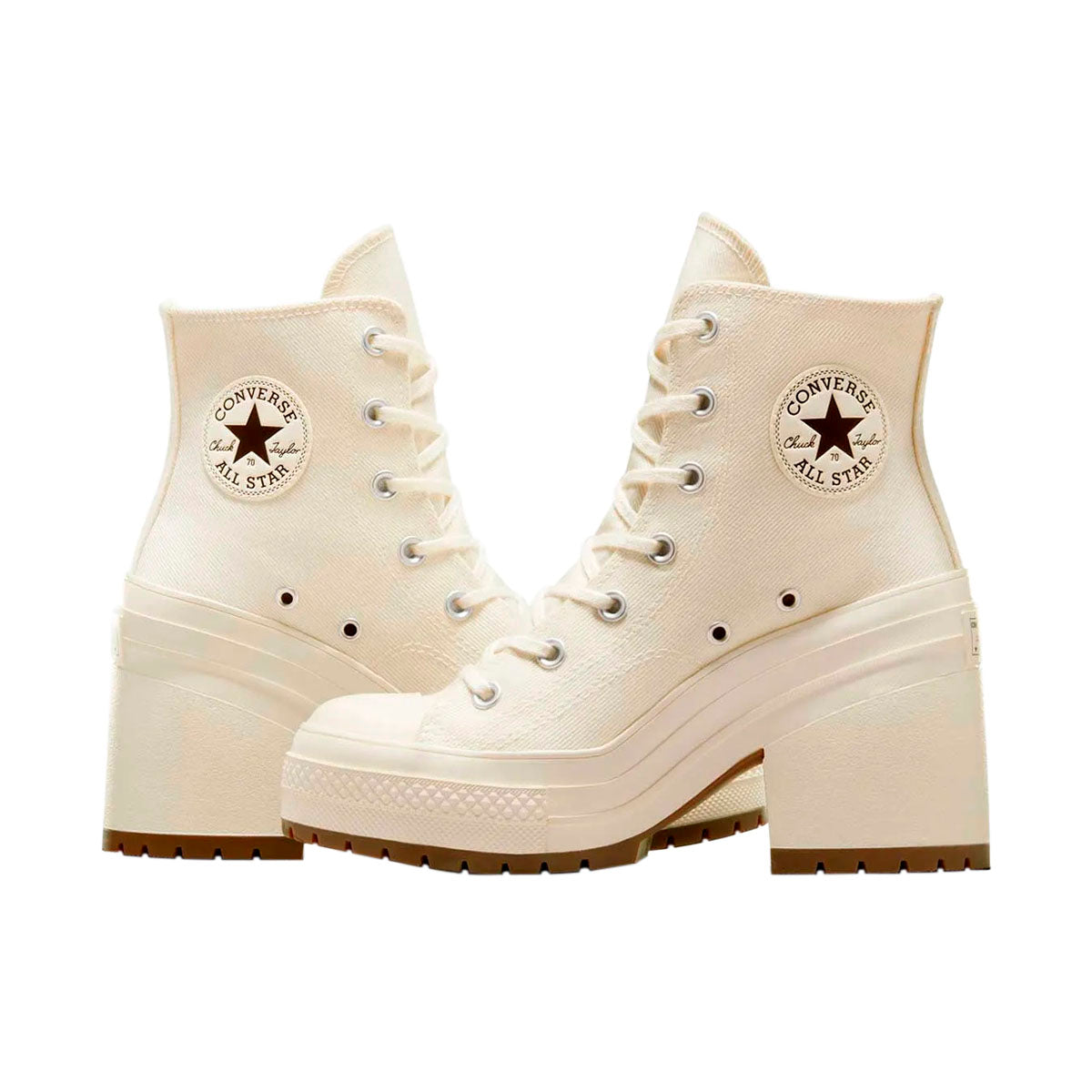TENIS CONVERSE CHUCK TAYLOR 70 LUXE HEEL PARA DAMA COLOR BEIGE