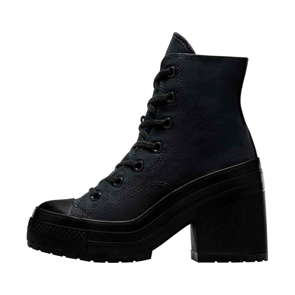 TENIS CONVERSE CHUCK TAYLOR 70 LUXE HEEL PARA DAMA COLOR NEGRO MONOCROMO