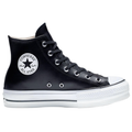 TENIS CONVERSE ALL STAR PARA DAMA DE PLATAFORMA NEGRO PIEL