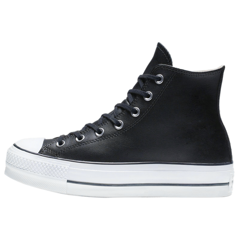 TENIS CONVERSE ALL STAR PARA DAMA DE PLATAFORMA NEGRO PIEL
