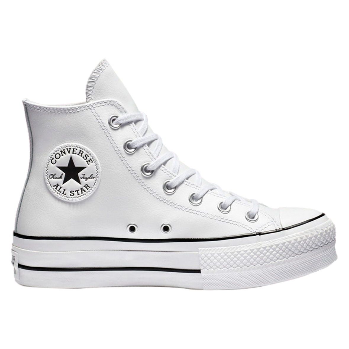 TENIS CONVERSE ALL STAR PARA DAMA DE PLATAFORMA BLANCO PIEL