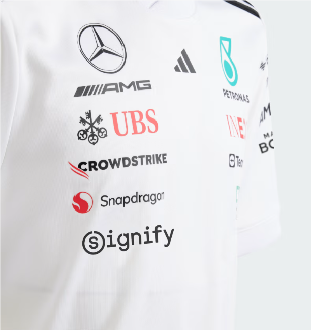 MERCEDES F1 DRIVER JSY TSHIRT  WHITE JOVEN