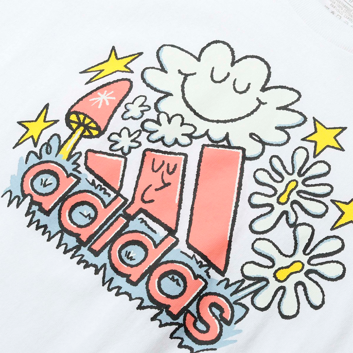 PLAYERA ADIDAS DOODLE FILL PARA DAMA COLOR BLANCO