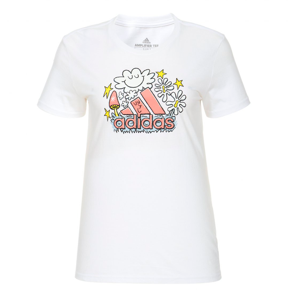PLAYERA ADIDAS DOODLE FILL PARA DAMA COLOR BLANCO