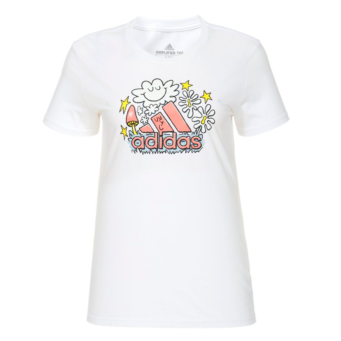 PLAYERA ADIDAS DOODLE FILL PARA DAMA COLOR BLANCO