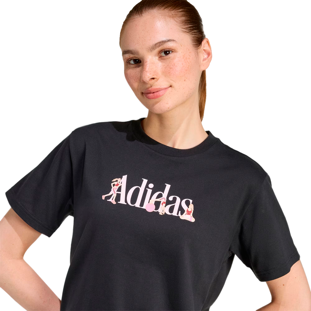 PLAYERA ADIDAS SOFT SPORT PARA DAMA COLOR NEGRO